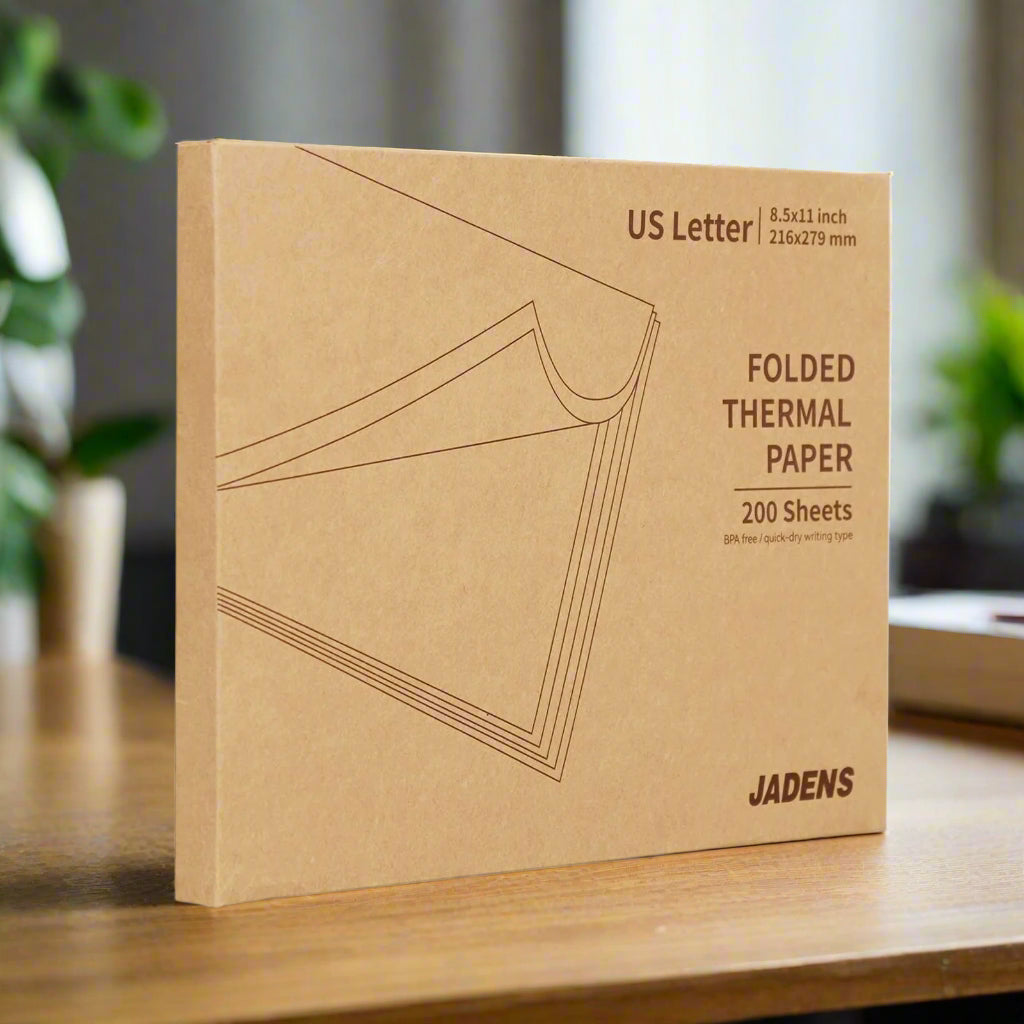 JADENSĀ® Quick-Dry Folded Thermal Paper, US Letter (200 Sheets)