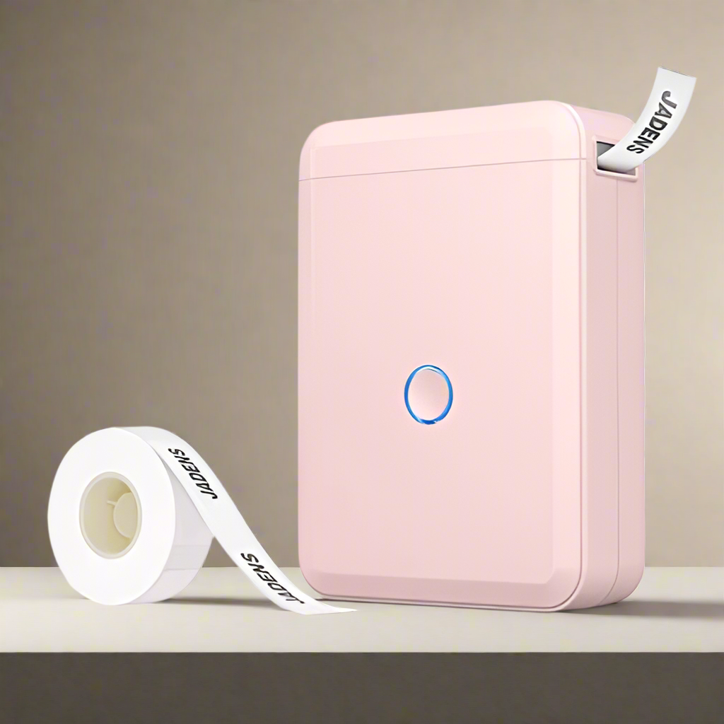 JADENS D110 Portable Bluetooth Label Maker with One Roll Paper  Pink