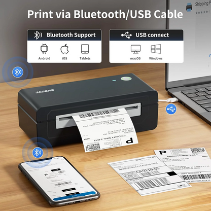 JADENS Bluetooth Wireless Thermal Shipping Label Printer 668BT
