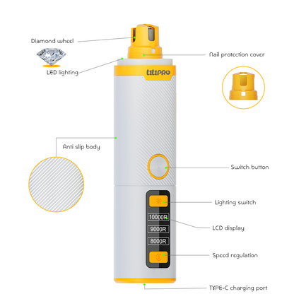 LILIPRO PG102 Cordless 3 - Speed Nail Grinder Kit for Large Pets