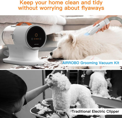 Advanced pet grooming vacuum system for thorough and comfortable dog and cat hair maintenance
