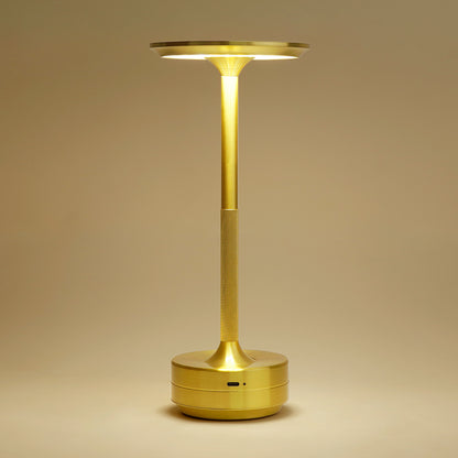 Chic gold-tone wireless LED table lamp providing portable and stylish ambient lighting
