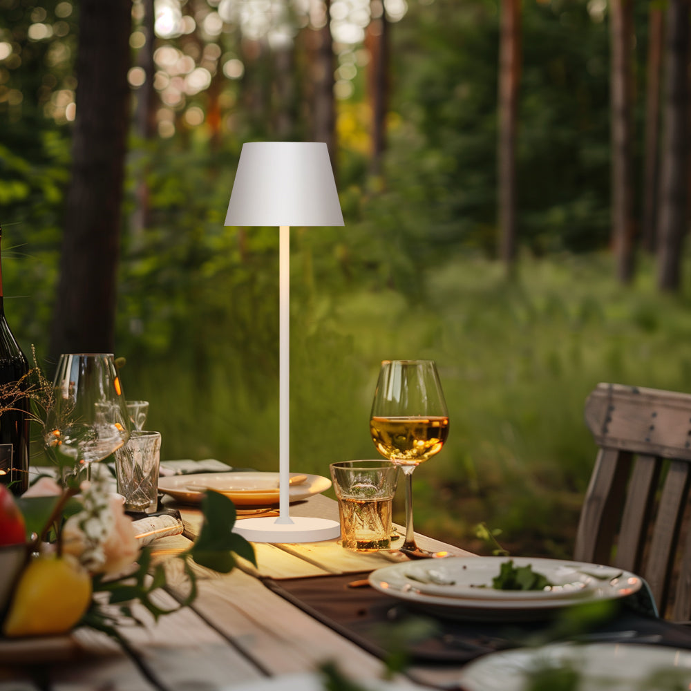 Sleek and efficient LED portable lamp providing convenient wireless lighting solution
