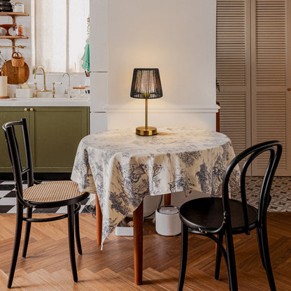 Innovative portable table lamp with two-shade design offering customizable and energy-efficient lighting