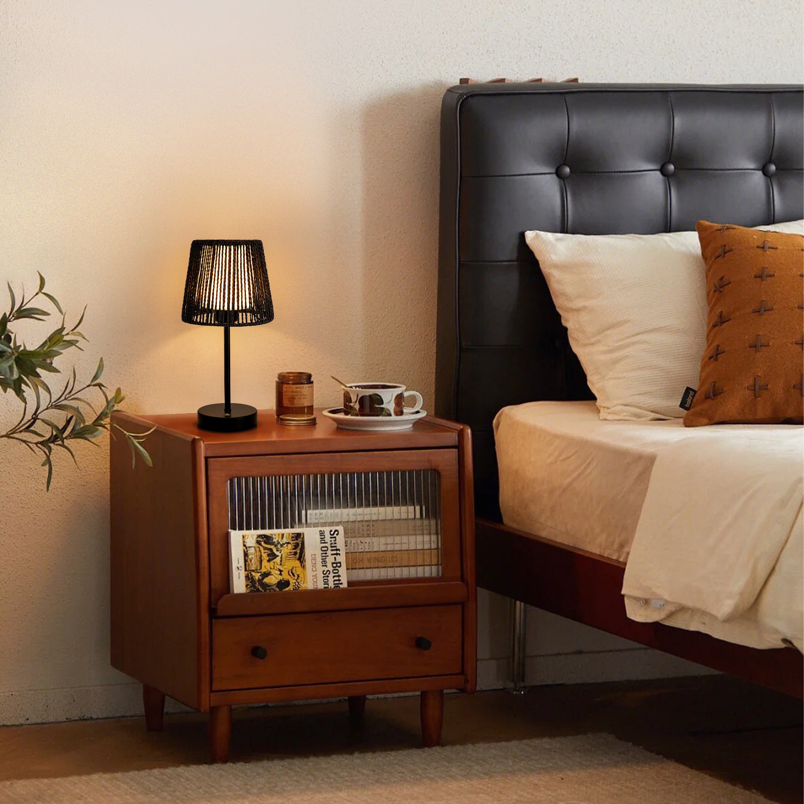 Adjustable portable table lamp with dual shade design for flexible and comfortable ambient lighting