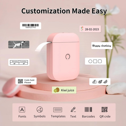 Compact wireless label printer with easy mobile connectivity