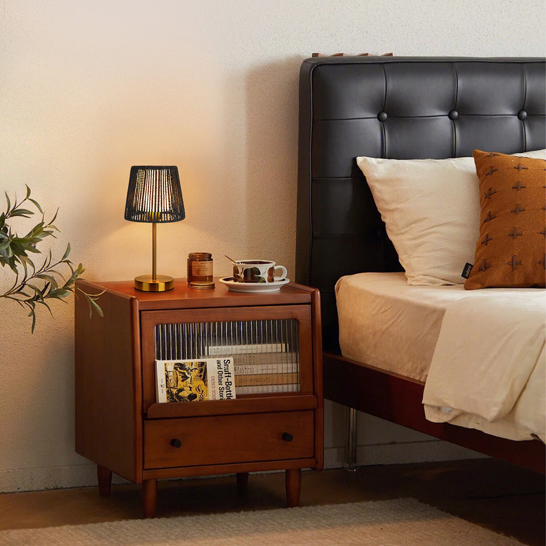 Compact and stylish double-shade table lamp providing versatile illumination for various living spaces